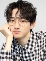 アズ ワン(AS ONE)&nbsp;波巻きパーマツイストスパイラルパーマツーブロックメンズ黒髪