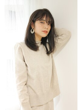 クラン 岡本(Chlan) 透明感グレージュ★ナチュラルモードのミディアムヘア