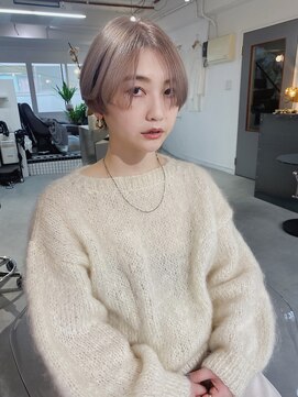 丹 #ハイトーンショート#ラベンダーグレージュ