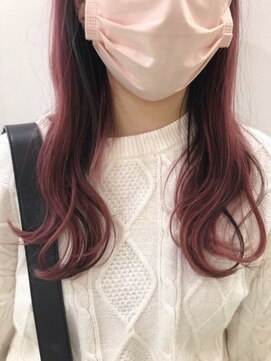 オル(Olu) 【MIZUKI 】ピンク×ブラックインナーカラー