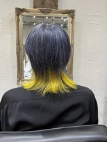 バトヘアー 渋谷本店(bat hair) ブルーシルバー×ネオンイエロー