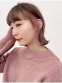 グレーベージュ_レイヤーロング_インナーカラーイヤリングカラー