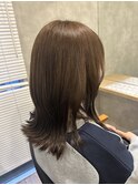 ブラウンベージュ/ミディアム/セミディ