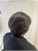 白髪ぼかしハイライトショートボブ