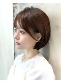 ［岩田莉奈］うる艶カラー30代40代50代丸みショートひし形新宿
