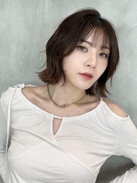 リール 銀座(R'EEL) オリーブグレー/ボブ/顔周り/小顔/レイヤー/髪質改善/縮毛矯正