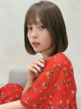 ステアケース 武蔵小杉店(stair:case) くすみブルー暗めカラー大人ガーリーナチュラルボブ内巻きボブ