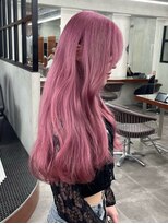 ニコ トウキョウ 渋谷(nico TOKYO)&nbsp;ダブルカラーチェリーレッドピンクブラウン韓国レイヤーロング