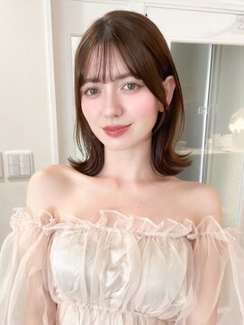 レア 表参道(L'ea) 黒髪 クラゲヘアー オリーブグレー 小顔 ココアベージュ