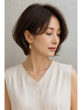 ソエル(Soell) 神戸 三宮 白髪ぼかし 脱白髪染め ショートヘア ココアブラウン