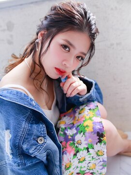 ラックスビー シュクラン 八戸ノ里駅前店(LUXBE SHUKRAN) ニュアンス３Dメッシュ×ポニー【LUXBE 八戸ノ里駅前店】