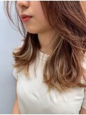 インナーカラー レイヤーカット マロンベージュ 20代/30代/40代