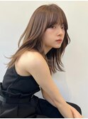 ミルクティーベージュダブルカラーハイライトバレイヤージュ