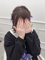 【ヘアメ】編み込みハーフツイン＊新井