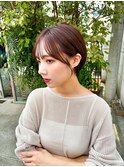 大人ショートカット/顔まわりレイヤー/ラベージュ[池袋駅]
