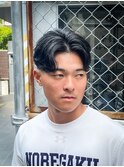 外国人風刈り上げセンターパートスキンフェード【八木翔太】