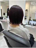 レッドブラウン×切りっぱなしボブ