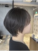 レディースショートボブワンカラーショコラブラウンカラー