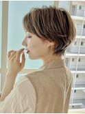 ミディアムヘア/暗めカラー/グランマッシュ/銀座駅
