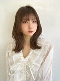 〈藤間〉顔まわりレイヤー/韓国ヘア/くびれ/シナモンベージュ