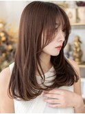 ■ココアグレージュワンカール韓国風巻きロング809戸頭20代30代
