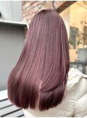 【白石】ブリーチなしピンクベージュ暖色艶カラー原宿