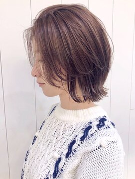 アイティー バイ アルバム 中野店(IT by ALBUM) セピアウルフレイヤーボブ_耳かけウェーブパーマ_ba286933