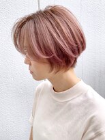 アイティー バイ アルバム 中野店(IT by ALBUM) ピンクショート_オリーブカラーハイライトカラー_ba307241