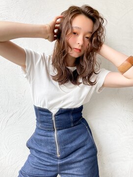 アルテ(ARTE) 【ARTE表参道/青山】モテ髪ミディアム×ブリーチなしカラー