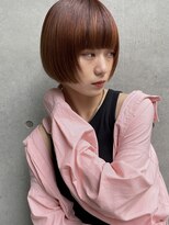 ロンドプロフィール 浦和(Lond profil)&nbsp;ナチュラルパーマ　ミニボブ　オレンジブラウン