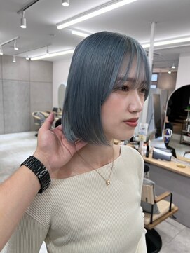 サンド 鹿児島中央(sand) 黒髪/グレーベージュ/レイヤーロング/前髪パーマ[鹿児島駅]