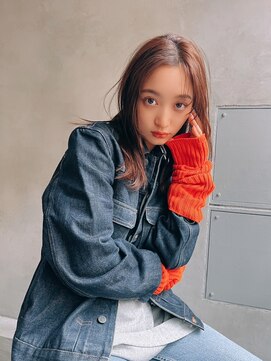 エイミー(Aimee) Aimee 町田   レッドベージュ×かきあげセミロング