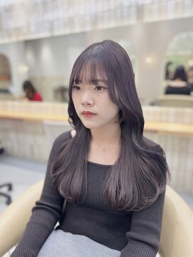 ロンドシェリ 仙台(Lond Cheri) ロングレイヤーカット×ラベンダーグレージュ ダブルカラー 韓国