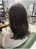 ＊アッシュブラウン_ミディアム_ウェーブ巻き_m75