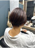 丸みショート×赤みブラウン
