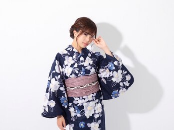 ヘアークリエイション(HAIR CREATION)の写真/【レンタル可能◎】この夏の思い出を彩る！浴衣の着付け～ヘアセットまでご対応◎特別な瞬間を演出しよう♪