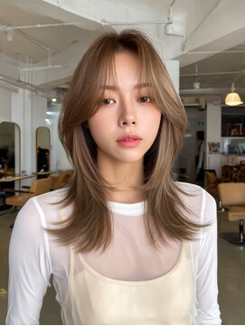 ラファンジュ ヘアー クレオ(Rohange hair Creo) ハイレイヤーカット/ハイレイヤーウルフ/ハイトーンカラー/30代