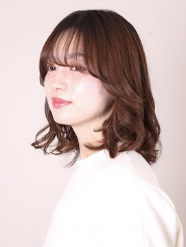 ヨファヘアー 岡本店(YOFA hair) 似合わせカットイメチェン前髪ピンクベージュレイヤーミディ0303