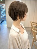 透明感カラー ボブ 前髪 ショート カラー ブリーチ&ダブルカラー
