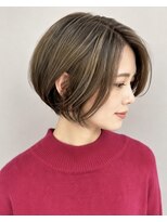エストアール フクオカ 福岡博多店(est-r. Fukuoka)&nbsp;ショートヘア/くびれショート/ハイライト/ベージュ/博多