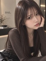 ダル 渋谷/表参道(DAL.)&nbsp;ミディアムレイヤーロングレイヤーダークブラウン韓国風
