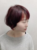 ヘアーアンドメイク エイダ(hair&make eida) 前髪イヤリングラベンダーカラーマッシュショート20代30代