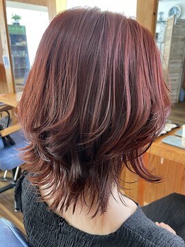 ララテラス(LaLa Terrace) 外はねミディ×オレンジベージュ