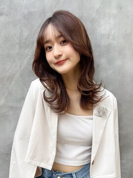 ロンド ストラーダ 心斎橋(Lond strada) 韓国前髪顔周りロング×デザインカラー[心斎橋/髪質改善]