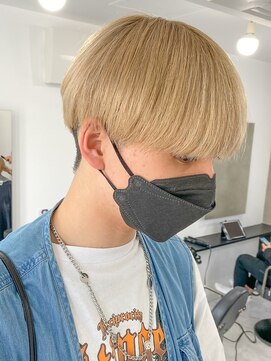 エルマーク 梅田(L-MARK) マッシュブリーチハイトーンハイライトスパイラルツーブロック