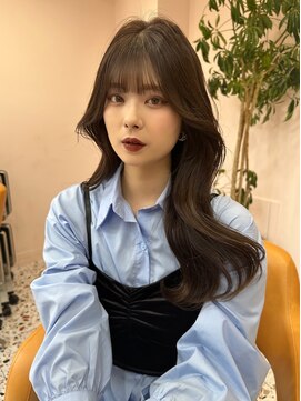 ボタン シブヤ(VOTAN SHIBUYA) 韓国ヘア/前髪あり/顔まわりカット/くびれヘア/ダークブラウン