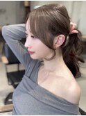 小顔 顔まわりカット サイドバング おくれ毛 フェイスレイヤー