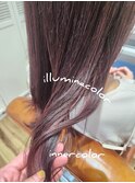 インナー、イルミナカラーで作るすけ感ありのカシスピンク!