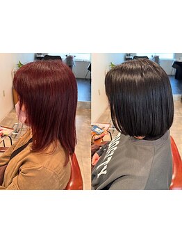 白髪染めは真っ黒になる・・そんな前提を覆す、ファッションカラーを駆使した高デザインな白髪染めが可能◎