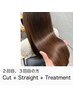 【2回目, ３回目】プレミアム縮毛矯正+２stepトリートメント＋カット￥19920